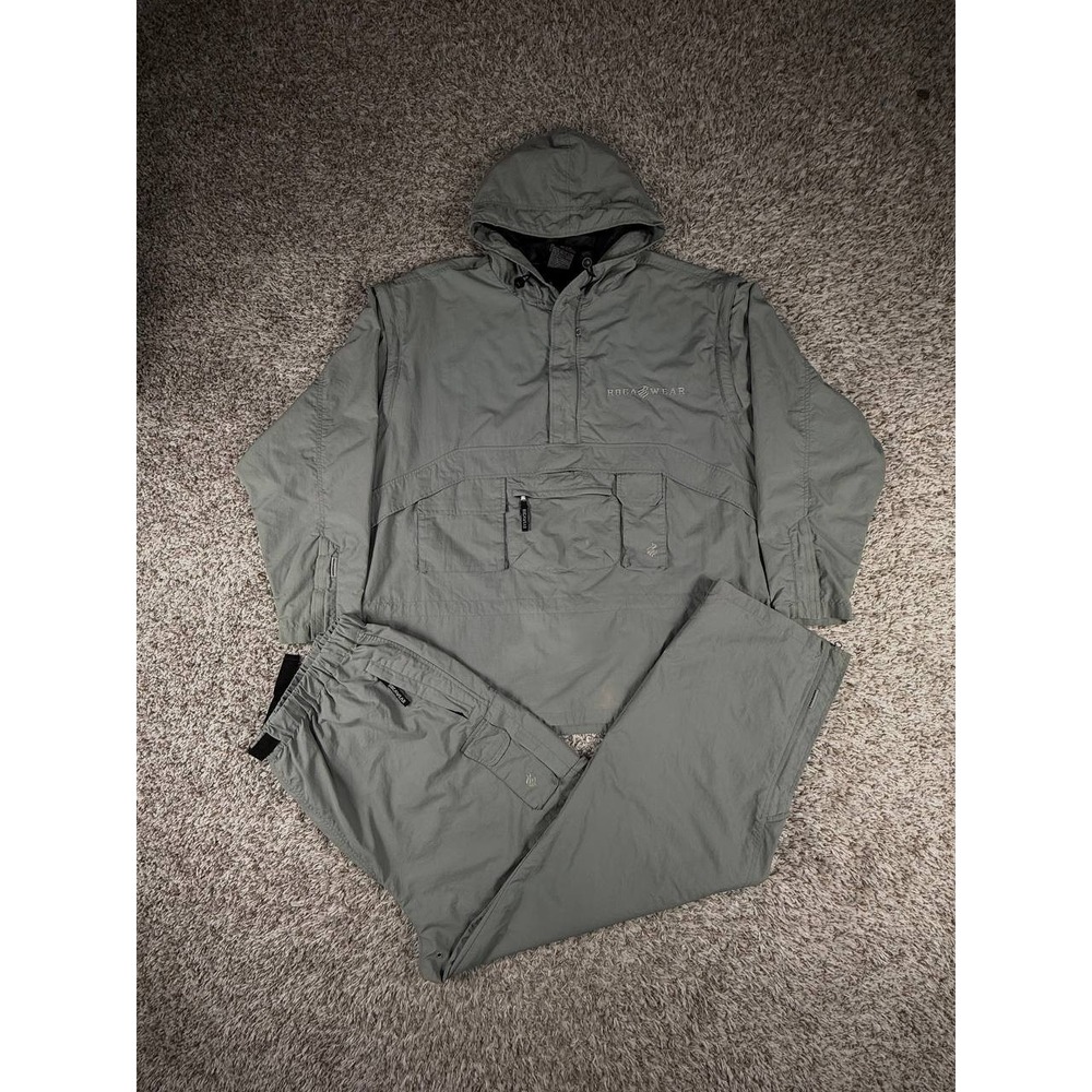 VTG Rocawear Y2K Nylon Anorak Windbreaker Cargo Tracksuit Mens XXL Gray